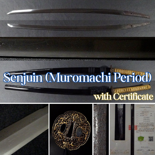 Japanese Sword Antique Senjuin (Muromachi Era) with Certificate Katana Koshirae0