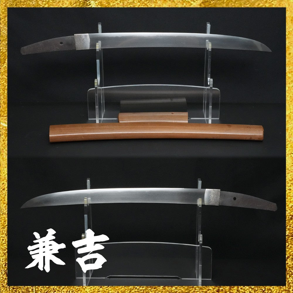 Japanese Antique Antique Wakizashi Shirasaya Kaneyoshi saku (Seki) 15.03in NBTHK0