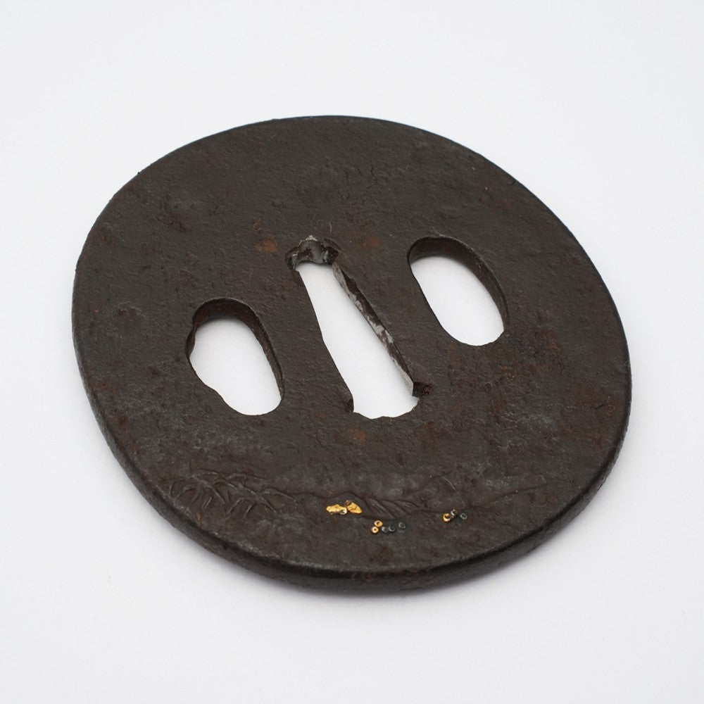 Tsuba Japanese Sword Accessory Chinese People 2.94 in From Japan1