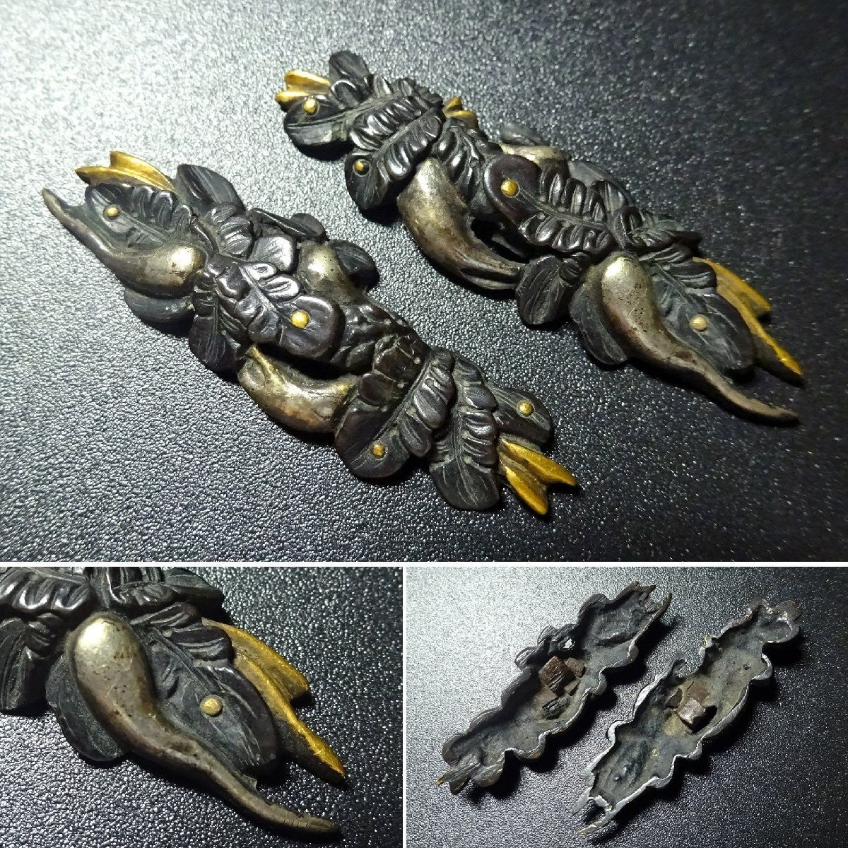 Menuki Japanese Accessory "Rahuku" 1.63 in0