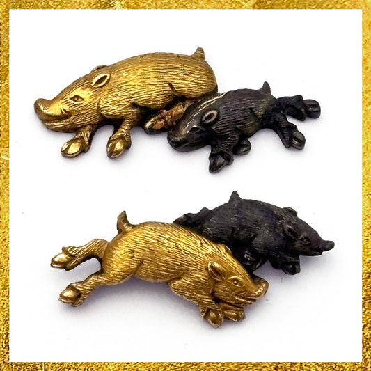 Menuki Japanese Accessory "Boar" 1.25 in0