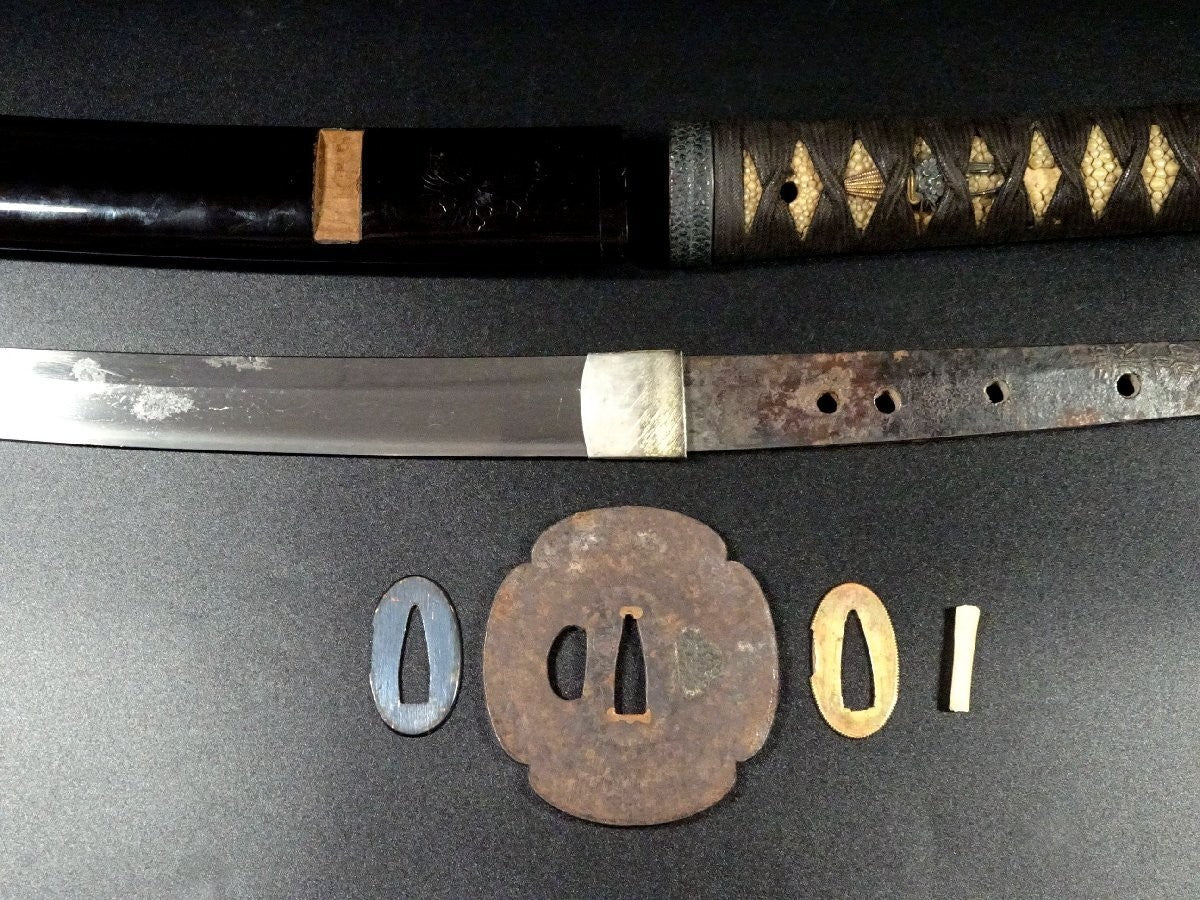 Japanese Antique Sword Wakizashi Koshirae Nōshū Seki (以下切）18.30 in From Japan16