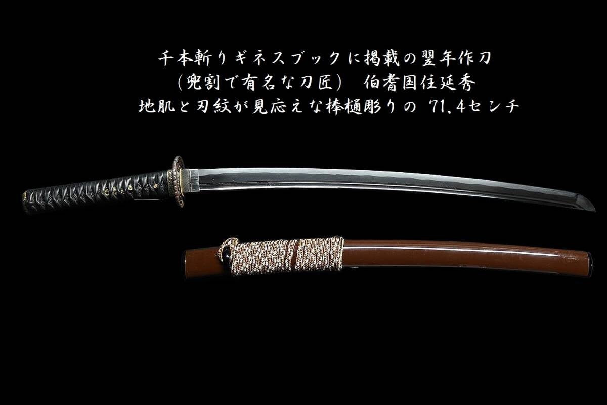 Japanese Sword Katana "Hōki no Kuni Jū Nobuhide" 28.11 in Koshirae From japan1