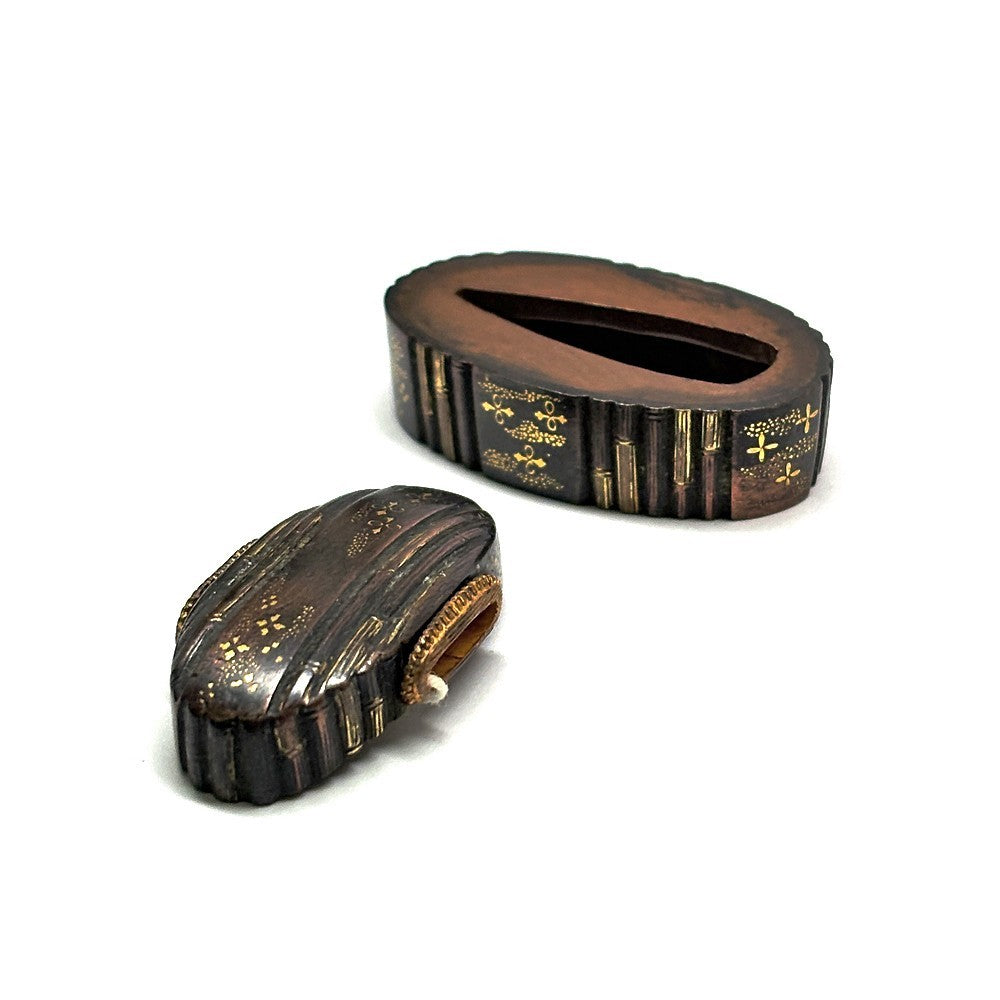 Futigashira Japanese Sword Accessory ”Masago Inlay” 1.51 in2