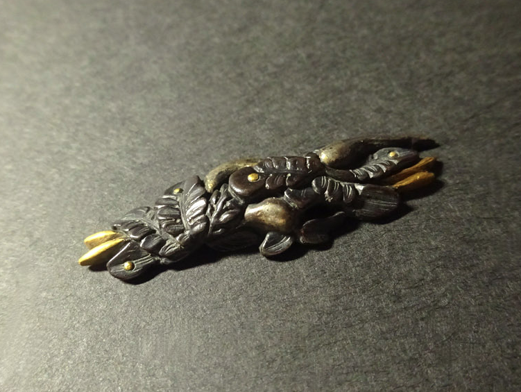 Menuki Japanese Accessory "Rahuku" 1.63 in4