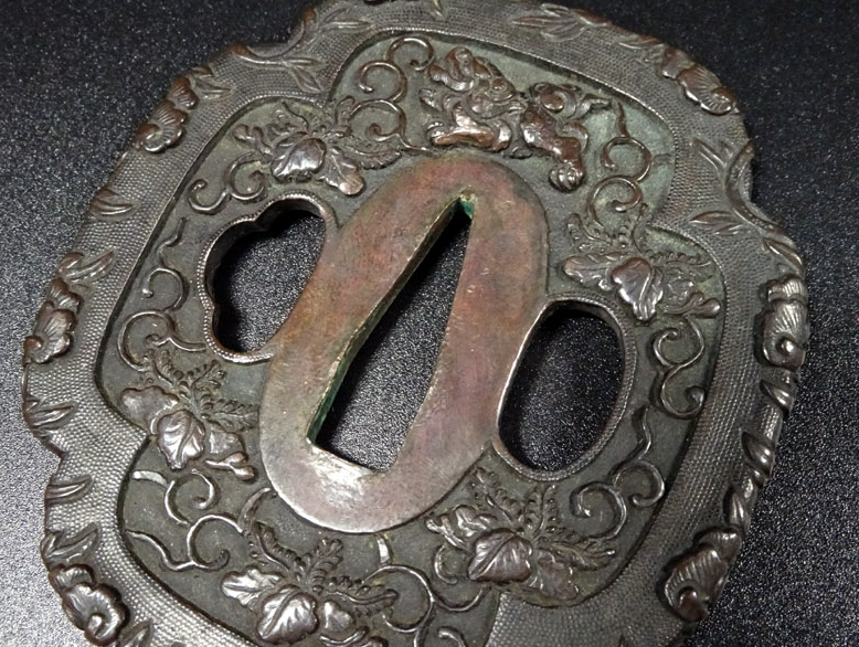 NBTHK Tsuba Japanese Accessory "Lion Flower Paulownia" 3.09 in5