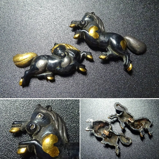 Menuki Japanese Accessory "Wild Horse" 1.14 in0