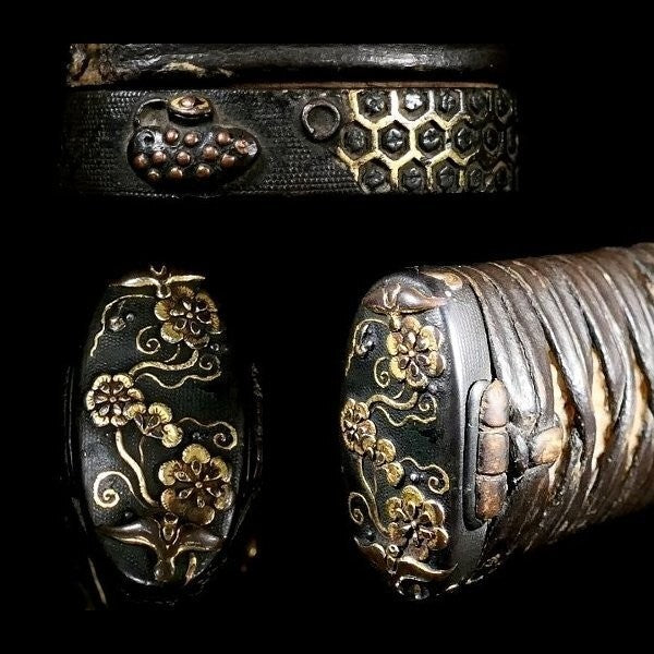 Japanese Katana Unsigned Mumei Tsuba-Tōryūsai Wakizashi Koshirae 12.63 in4