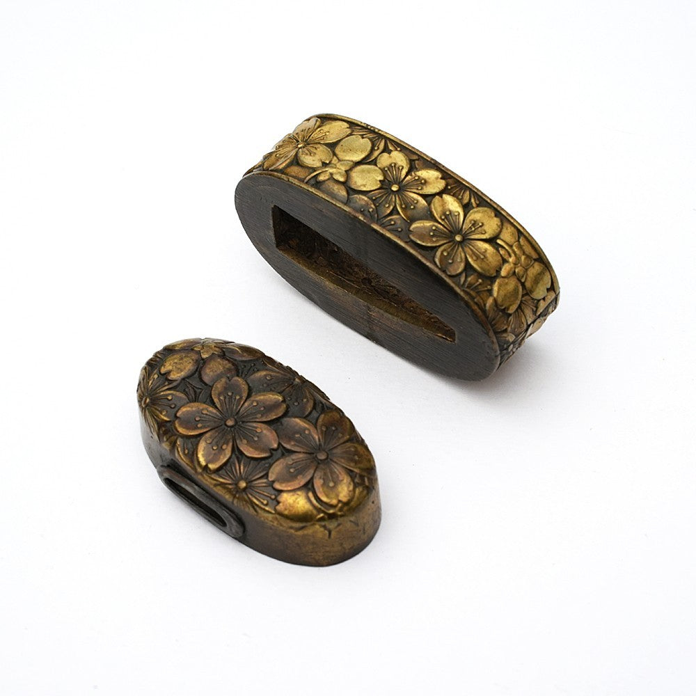Futigashira Japanese Sword Accessory ”Cherry Blossoms” 1.58 in2