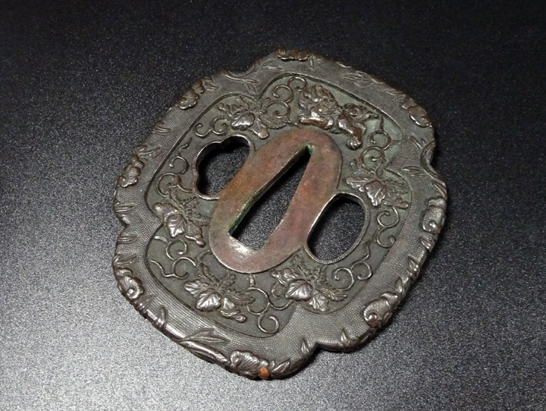 NBTHK Tsuba Japanese Accessory "Lion Flower Paulownia" 3.09 in3