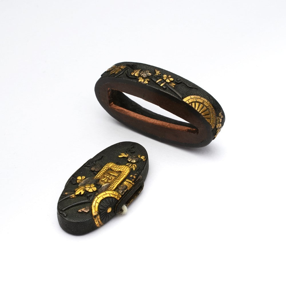 Futigashira Japanese Sword Accessory ”Imperial Car” 1.49 in2