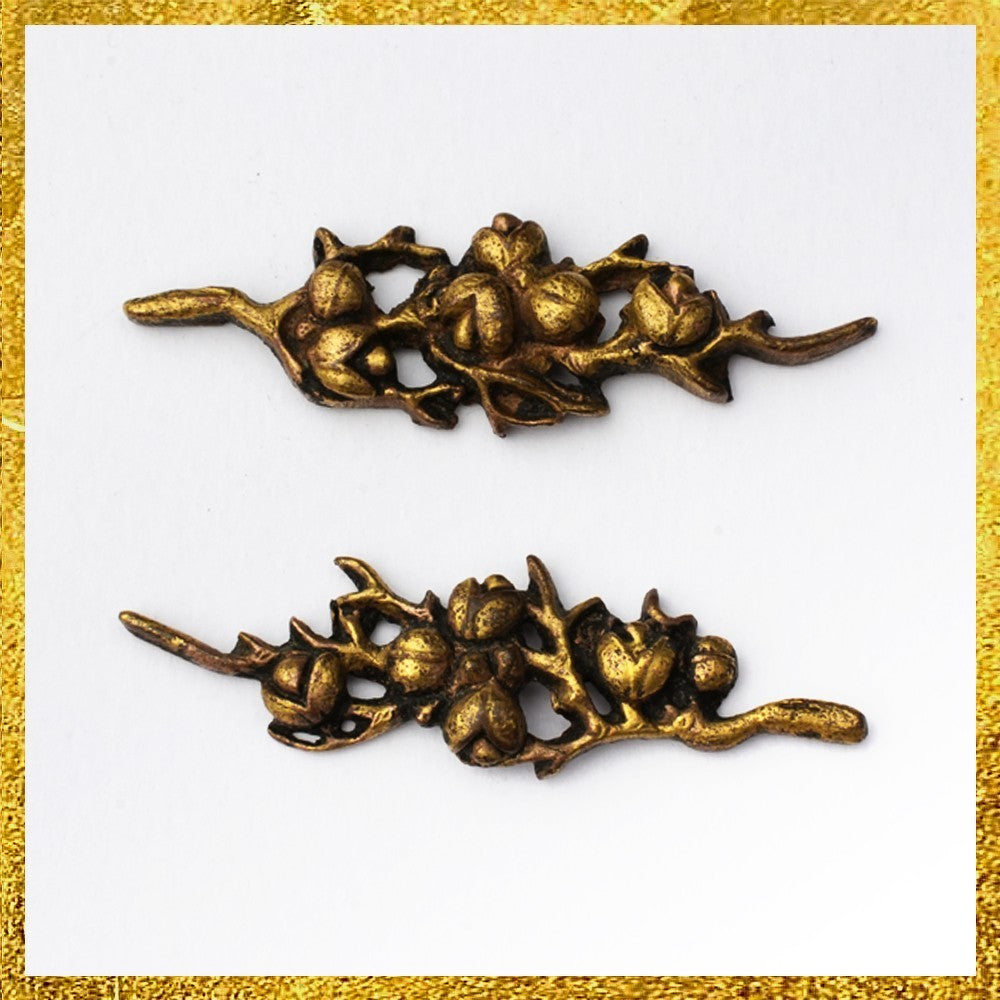 Menuki Japanese Accessory "Plant" 1.85 in0