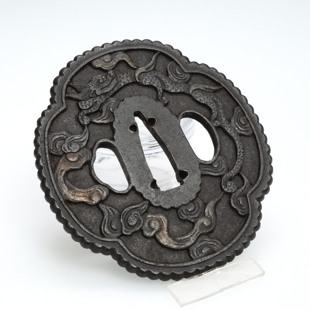 Tsuba Japanese Sword Accessory Nanban Dragon/Phoenix 3.2 in From Japan2