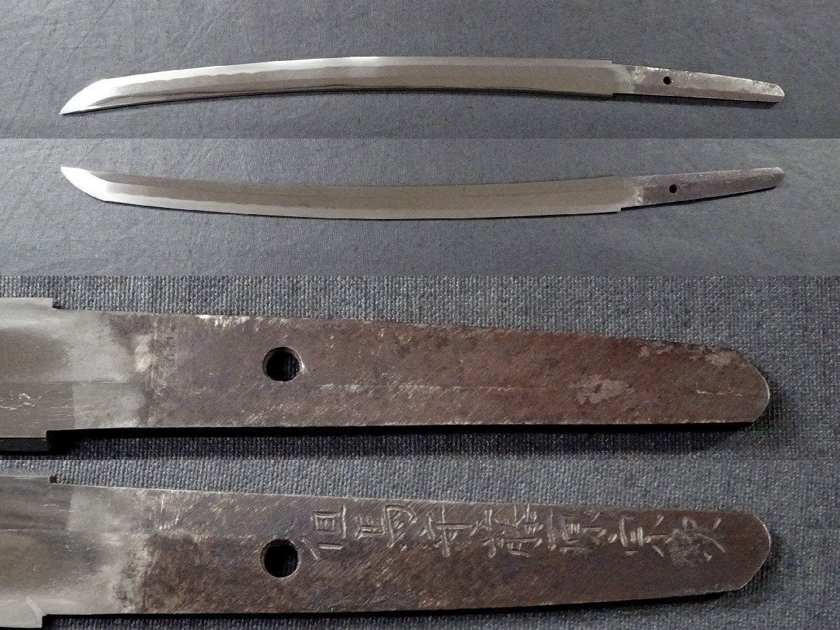 Japanese Samurai Sword Antique Wakizashi Shirasaya "Fujiwara Munetsugu" 17.79 in4