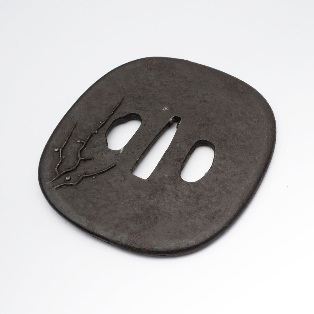 Tsuba Japanese Sword Accessory Plum Tree 3.33 in From Japan2