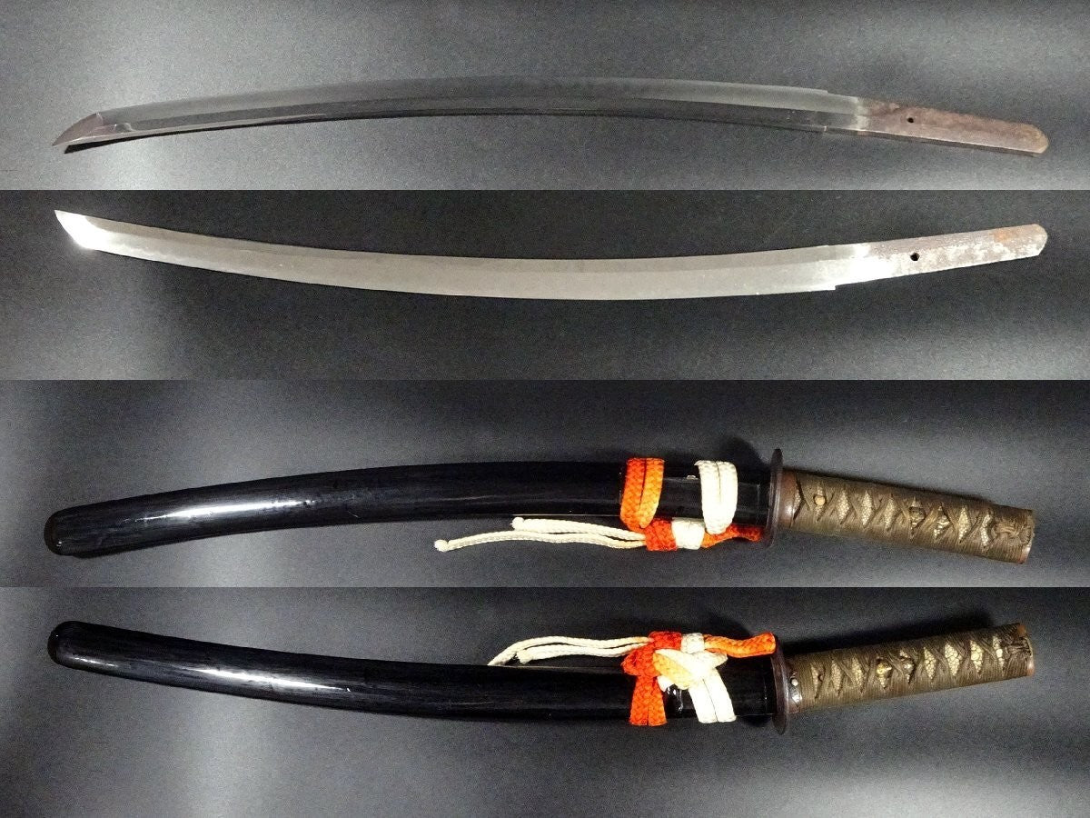 Japanese Sword Wakizashi Koshirae Yokoyama Kōzuke Daijō Fujiwara Sukesada 17.8in1