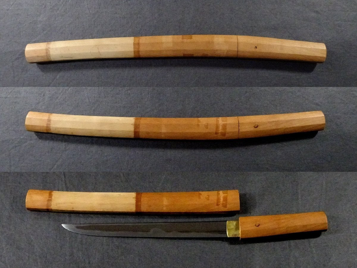 Japanese Sword Antique "Echizen Daijo Minamoto Kunisada"  Tanto Shirasaya Katana1