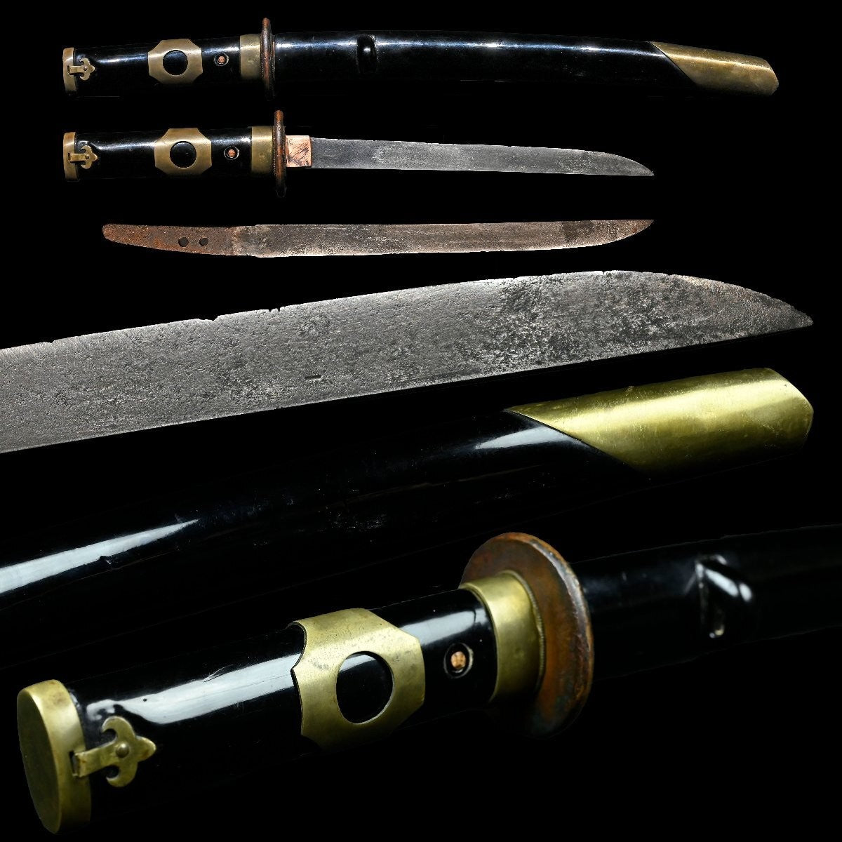Japanese Tanto Sword Koshirae Mumei 9.17 in0