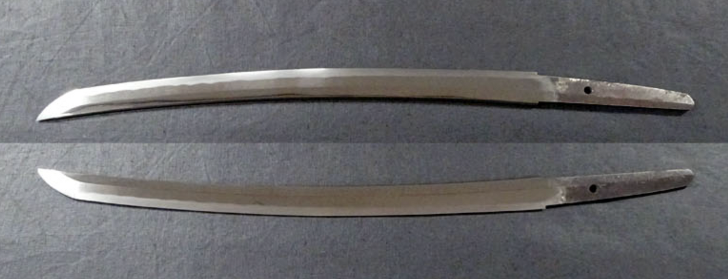 Japanese Samurai Sword Antique Wakizashi Shirasaya "Fujiwara Munetsugu" 17.79 in2