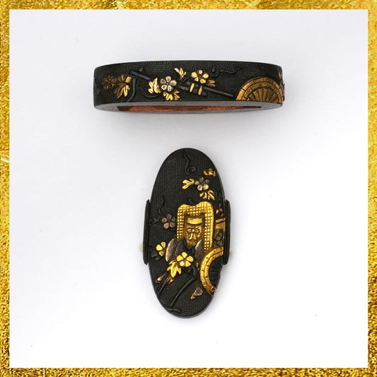 Futigashira Japanese Sword Accessory ”Imperial Car” 1.49 in0