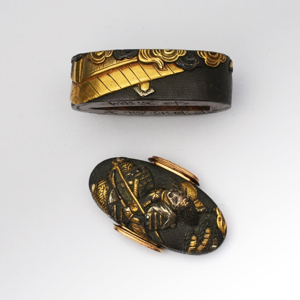Futigashira Japanese Accessory ”Genpei War  Mogarashi Nyudo Munenori” 1.51 in3