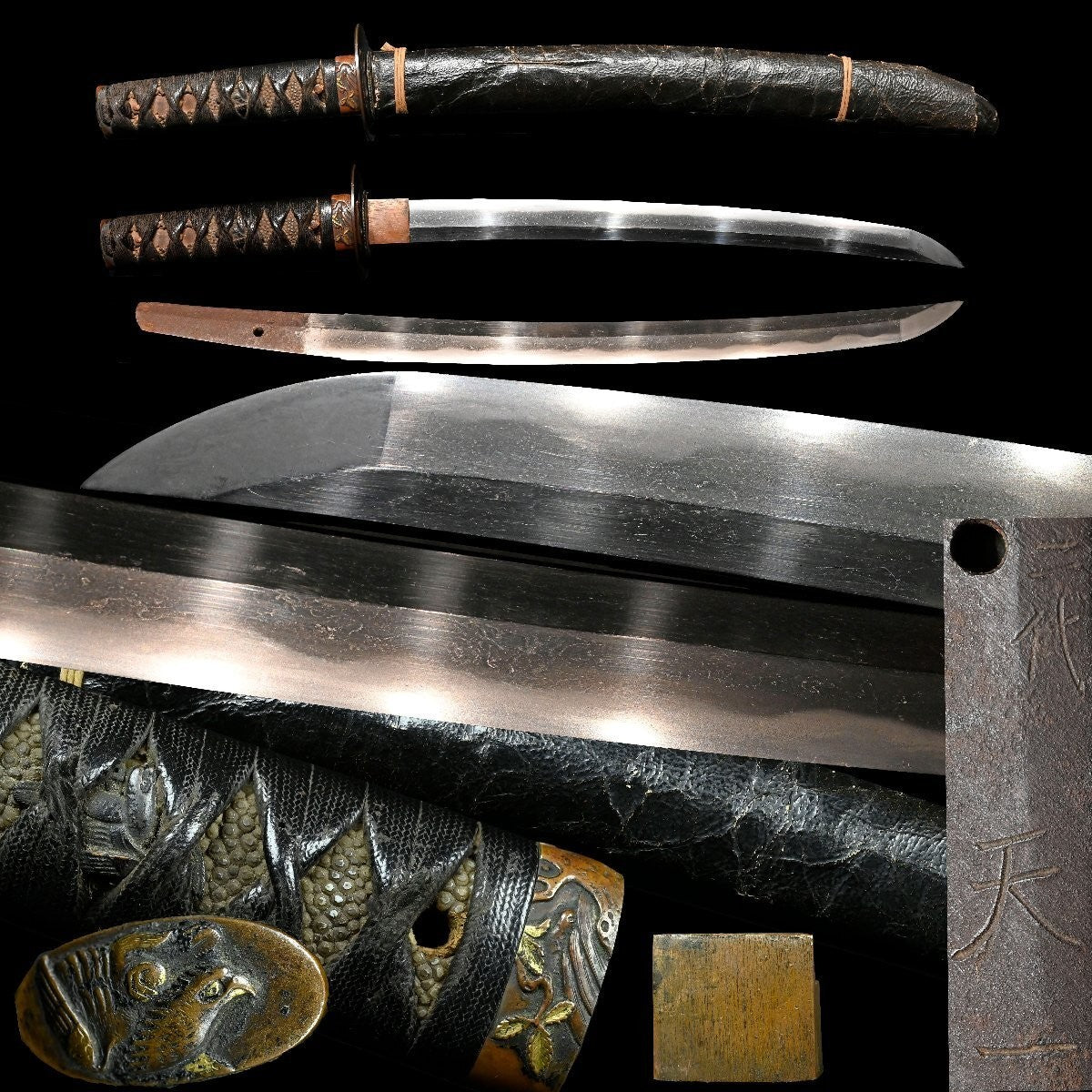 Japanese Sword Antique "Nidai Ten'ichi" Notareba Wakizashi Koshirae 14.33 in0