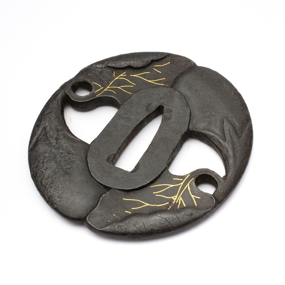 Tsuba Japanese Sword Accessory  Eggplant 2.6 in From Japan3