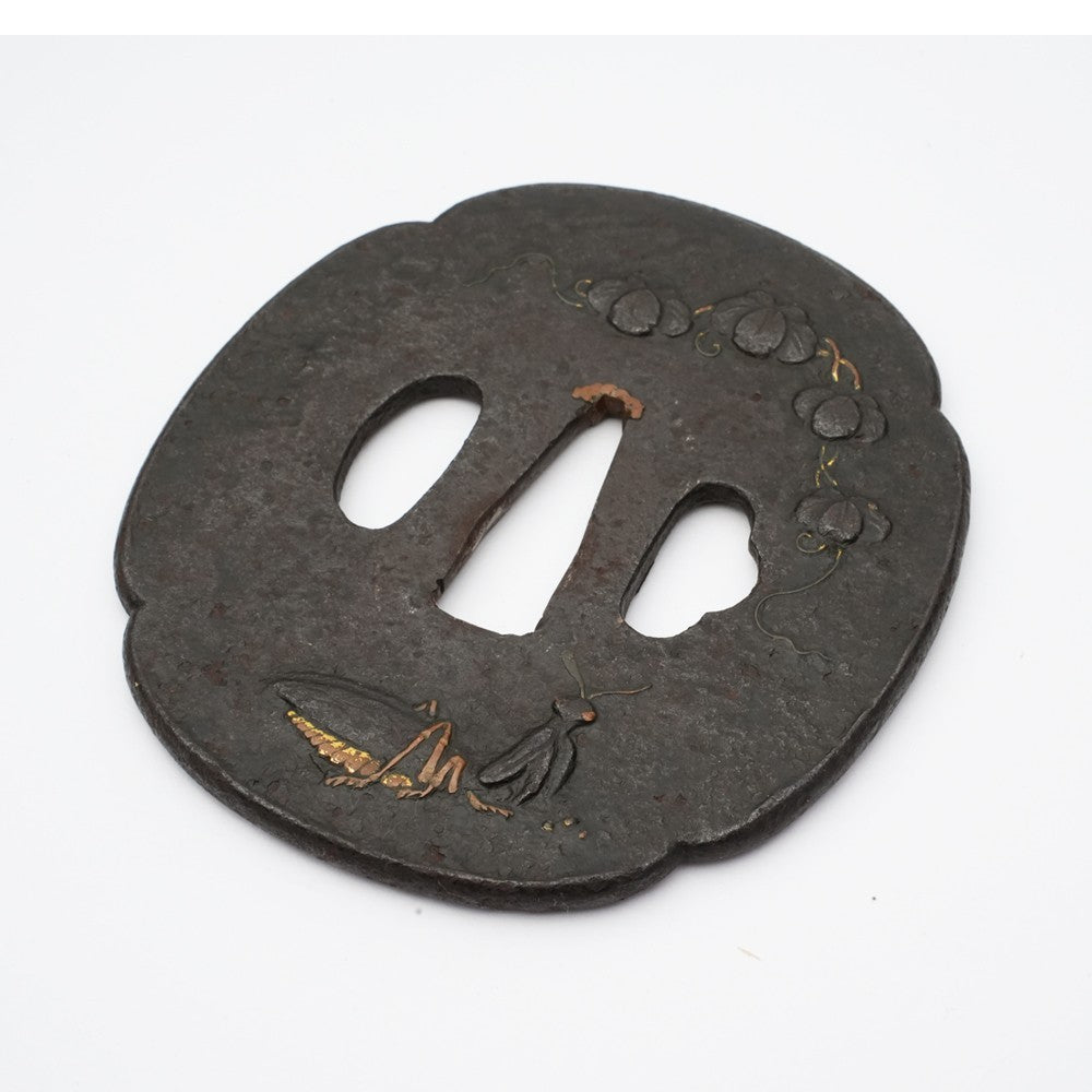 Tsuba Japanese Sword Accessory mantis 3.36 in From Japan5