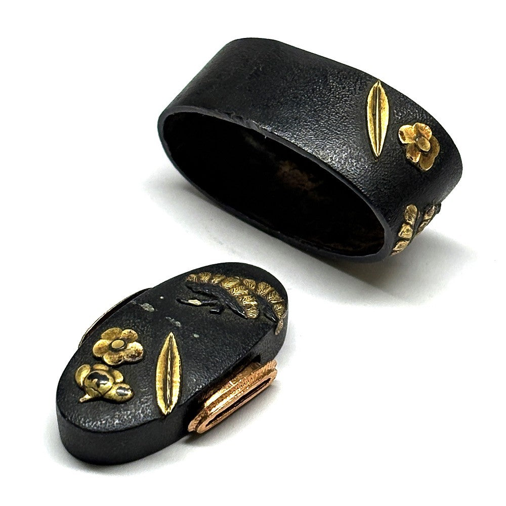 Futigashira Japanese Sword Accessory ”Shochiku Plum” 1.48 in1
