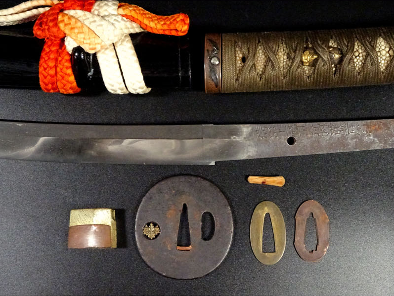 Japanese Sword Wakizashi Koshirae Yokoyama Kōzuke Daijō Fujiwara Sukesada 17.8in13