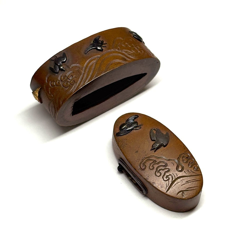 Futigashira Japanese Sword Accessory ”Swallow” 1.53 in1