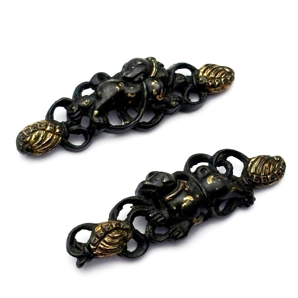 Menuki Japanese Accessory "Dog" 1.64 in2