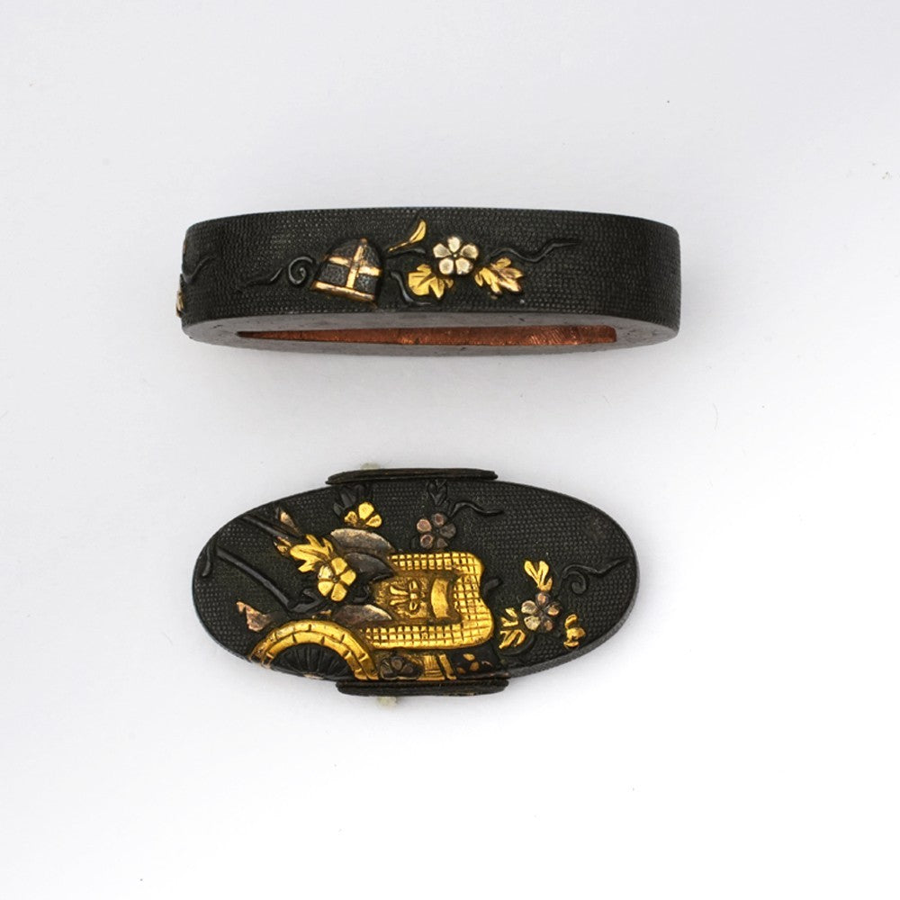 Futigashira Japanese Sword Accessory ”Imperial Car” 1.49 in3