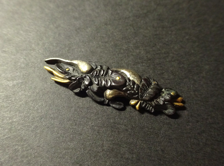 Menuki Japanese Accessory "Rahuku" 1.63 in6