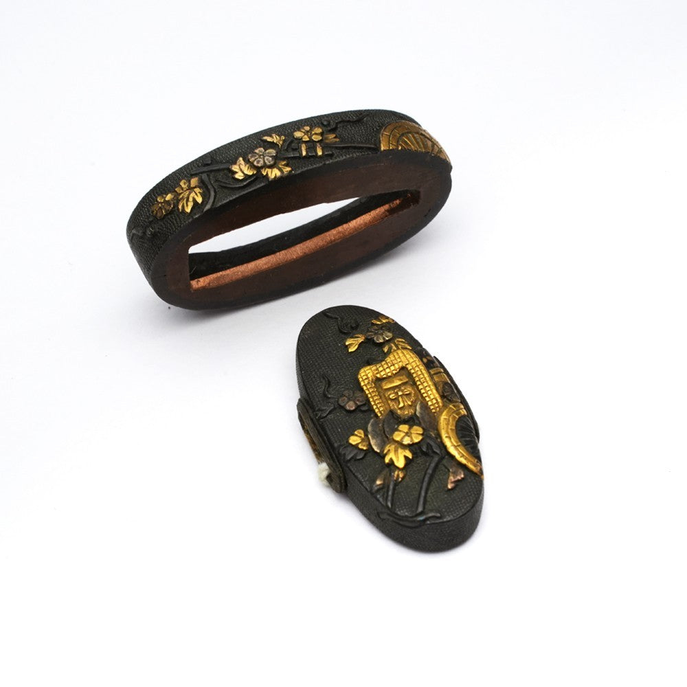 Futigashira Japanese Sword Accessory ”Imperial Car” 1.49 in1