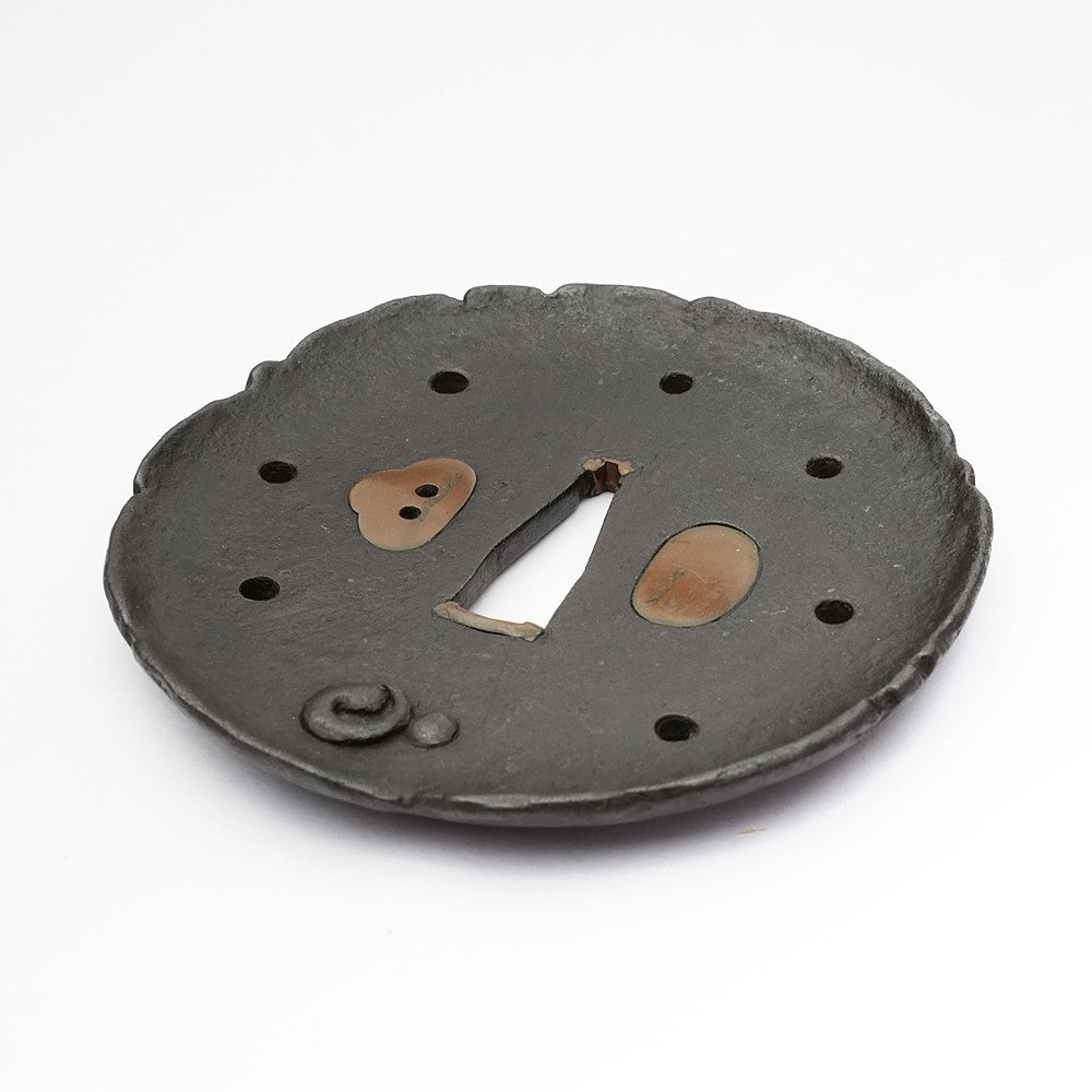 Tsuba Japanese Sword Accessory Sadamasa Tanshu Variant 3.33 in From Japan3