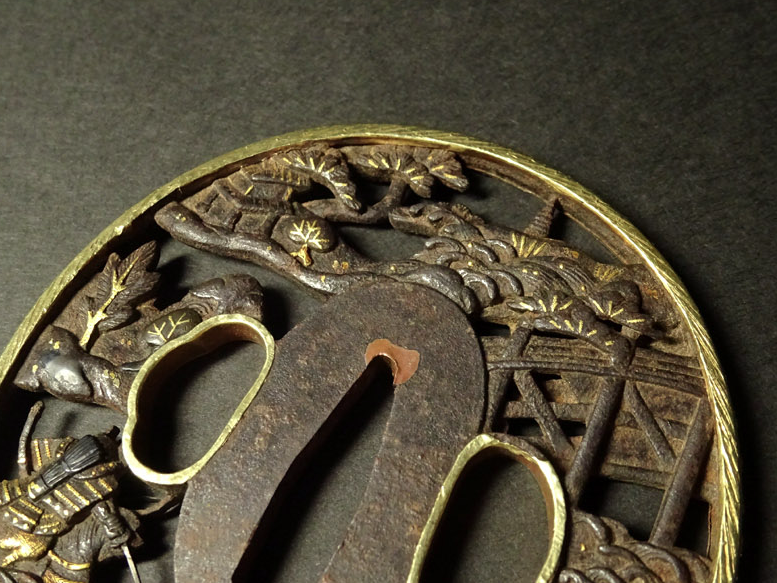 Tsuba Japanese Accessory "Souheisinyudosouten Genpeigassenn" 3.14 in6