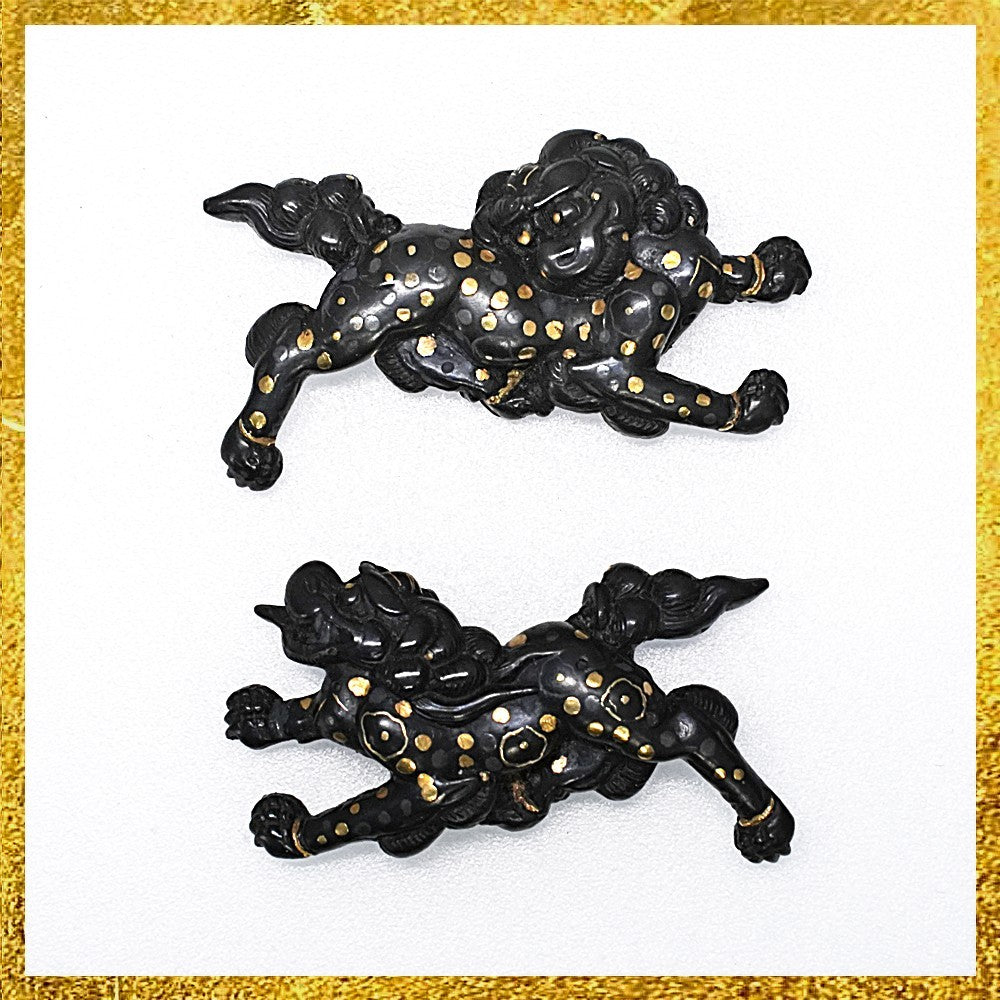 Menuki Japanese Accessory "Goto Lion" 1.59 in0