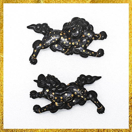 Menuki Japanese Accessory "Goto Lion" 1.59 in0