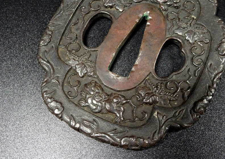 NBTHK Tsuba Japanese Accessory "Lion Flower Paulownia" 3.09 in11