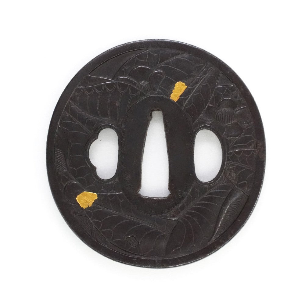 Tsuba Japanese Sword Accessory "Hiryusaunyoseki" 2.99 in2