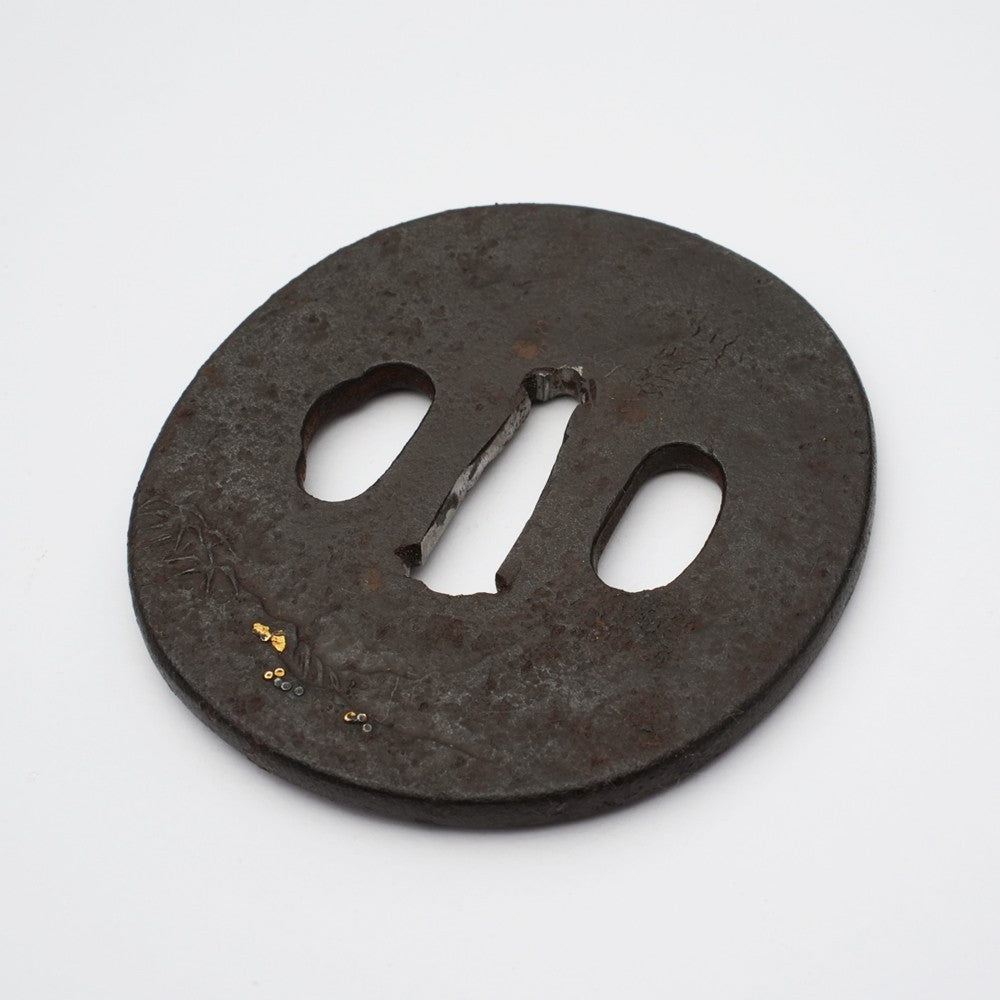 Tsuba Japanese Sword Accessory Chinese People 2.94 in From Japan4