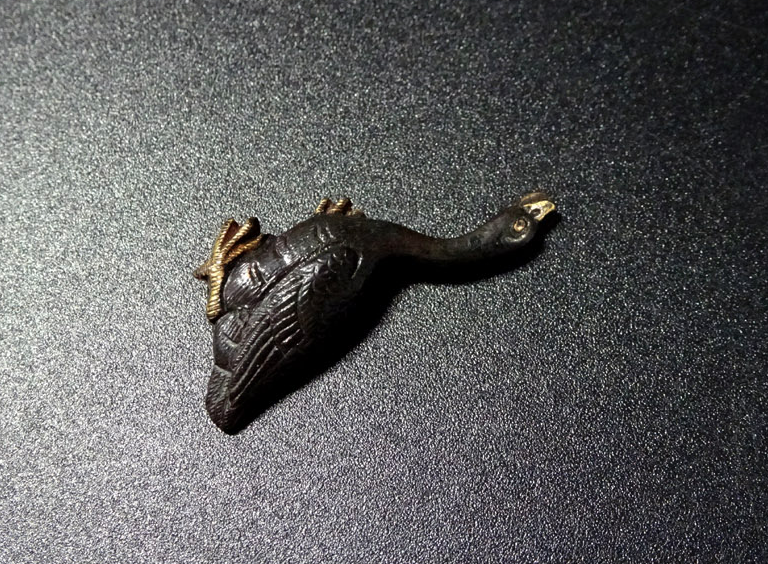 Menuki Japanese Accessory "Wild Goose Waterfowl" 1.29 in5