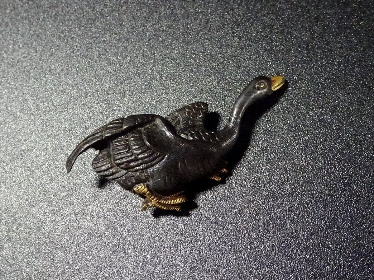 Menuki Japanese Accessory "Wild Goose Waterfowl" 1.29 in2