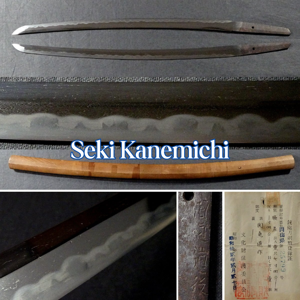 Japanese Sword "Seki Kanemichi" Wakizashi Shirasaya Katana From Japan0