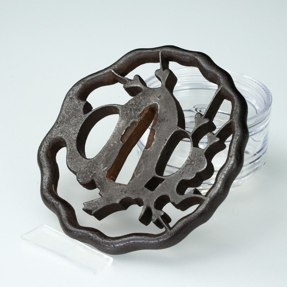 NBTHK Tsuba Japanese Sword Accessory "Mumei Akasaka" 2.82 in3