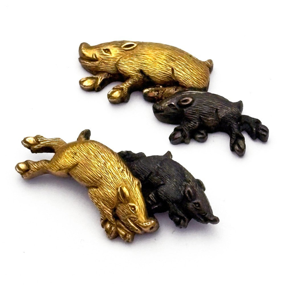 Menuki Japanese Accessory "Boar" 1.25 in2