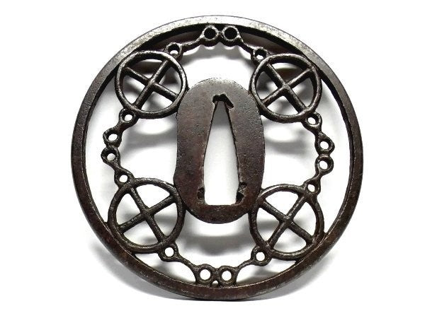 Tsuba Japanese Sword Accessory "Bridle design watermark" 3.01 in1
