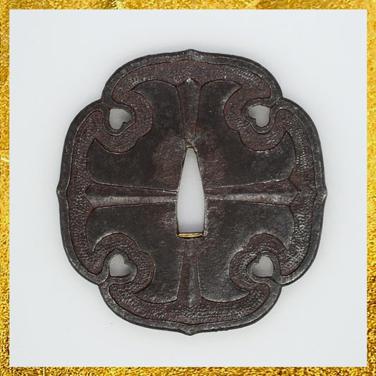 Tsuba Japanese Sword Accessory "TatiTsuba" 3.66 in0