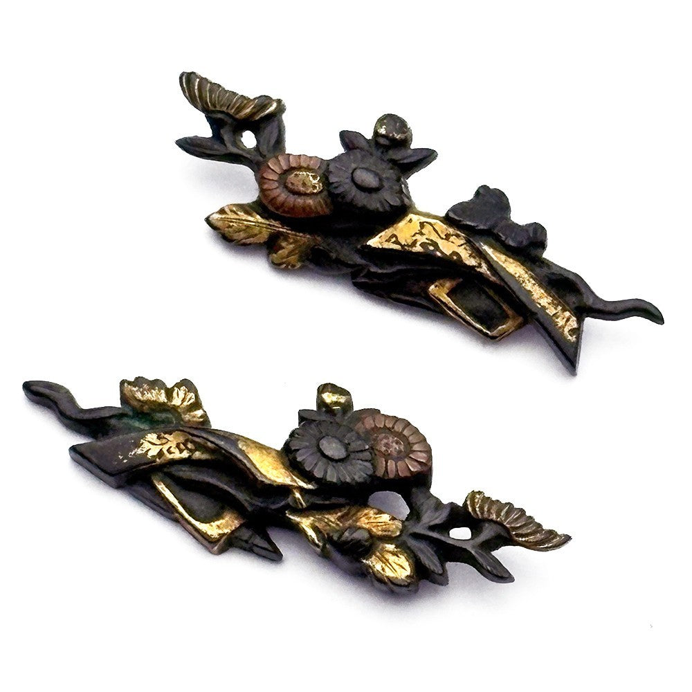 Menuki Japanese Accessory "Chrysanthemum" 1.72 in1